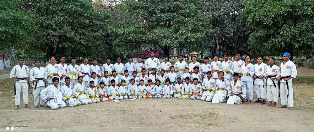Students lined up for training