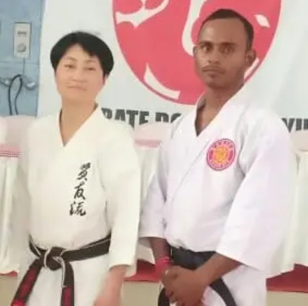 Karate training group photo